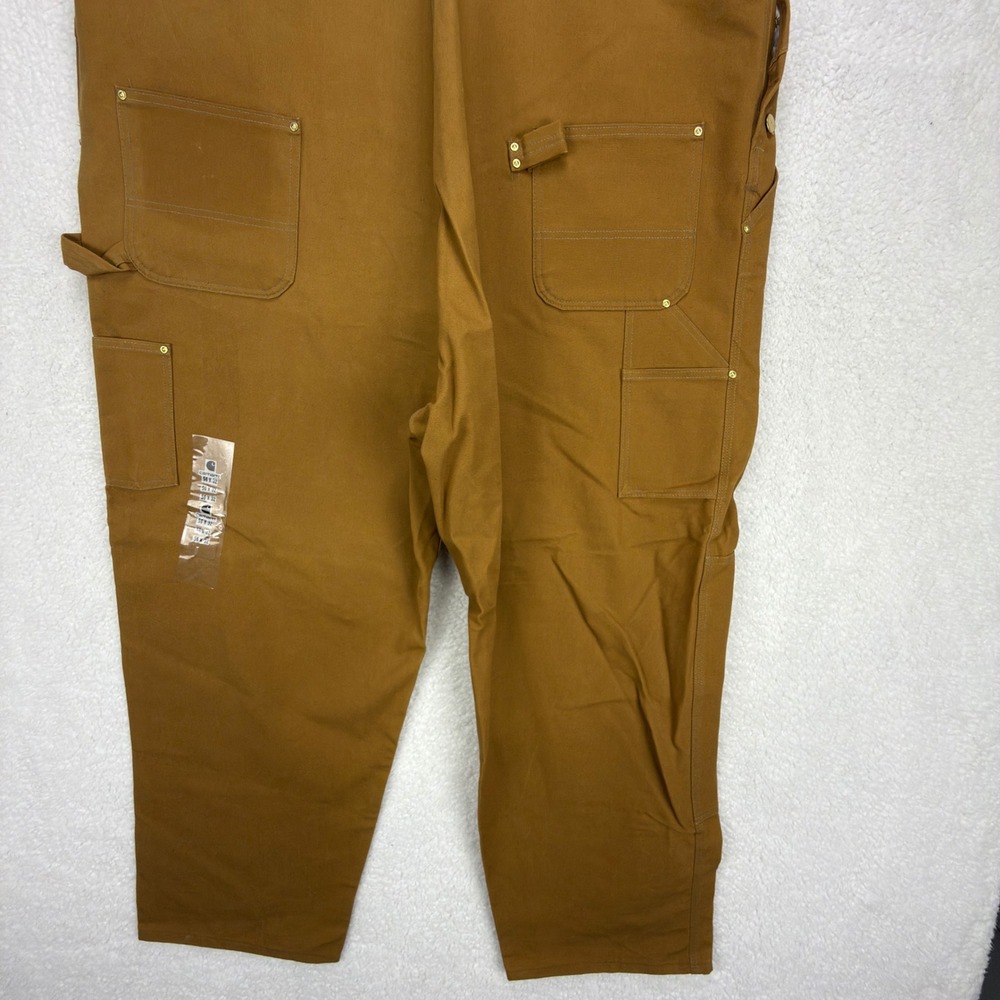 Carhartt Duck Bib Canvas Overalls Mens 56x32 R01 BRN Brown Workwear NWT NOS - Picture 6 of 13